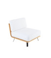 Modulo spalla Welcome in teak con cuscini di seduta e schienale
