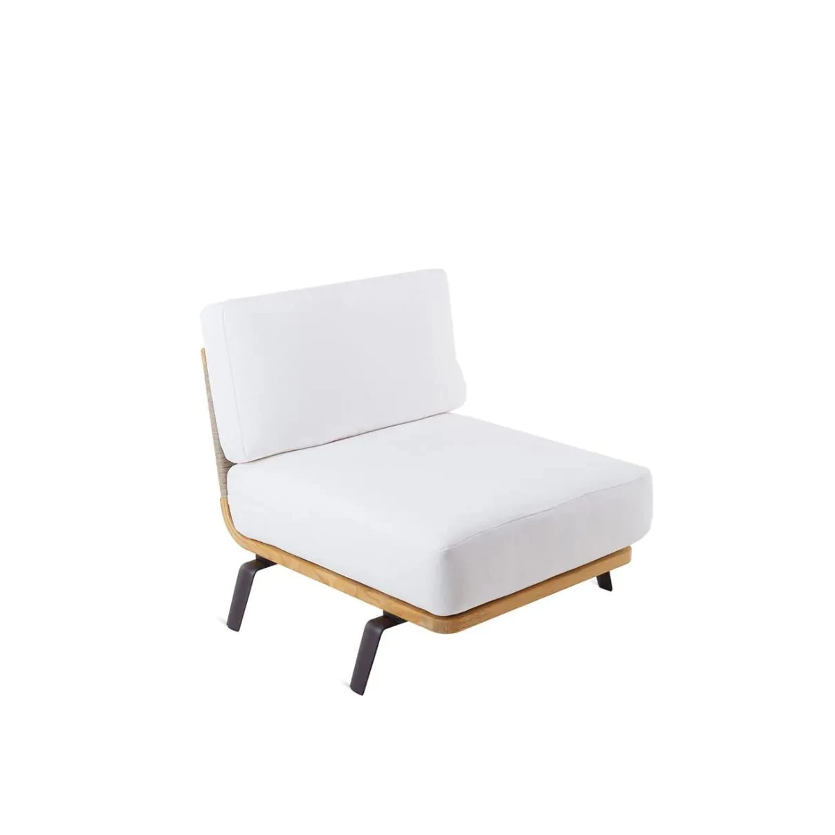 Unopiù Welcome - Handwoven Teak Backrest with seat and backrest cushions