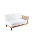 Modul Welcome links aus teakholz und Seil 130 cm mit Sitz- und Rückenkissen