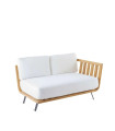 Modulo sinistro Welcome in teak 130 cm con cuscini di seduta e schienale