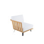 Unopiù Welcome - Small Right Teak Wood Module with seat and backrest cushions