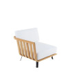 Modulo destro Welcome in teak 90 cm con cuscini di seduta e schienale