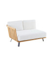 Modulo destro Welcome in teak 130 cm con cuscini di seduta e schienale