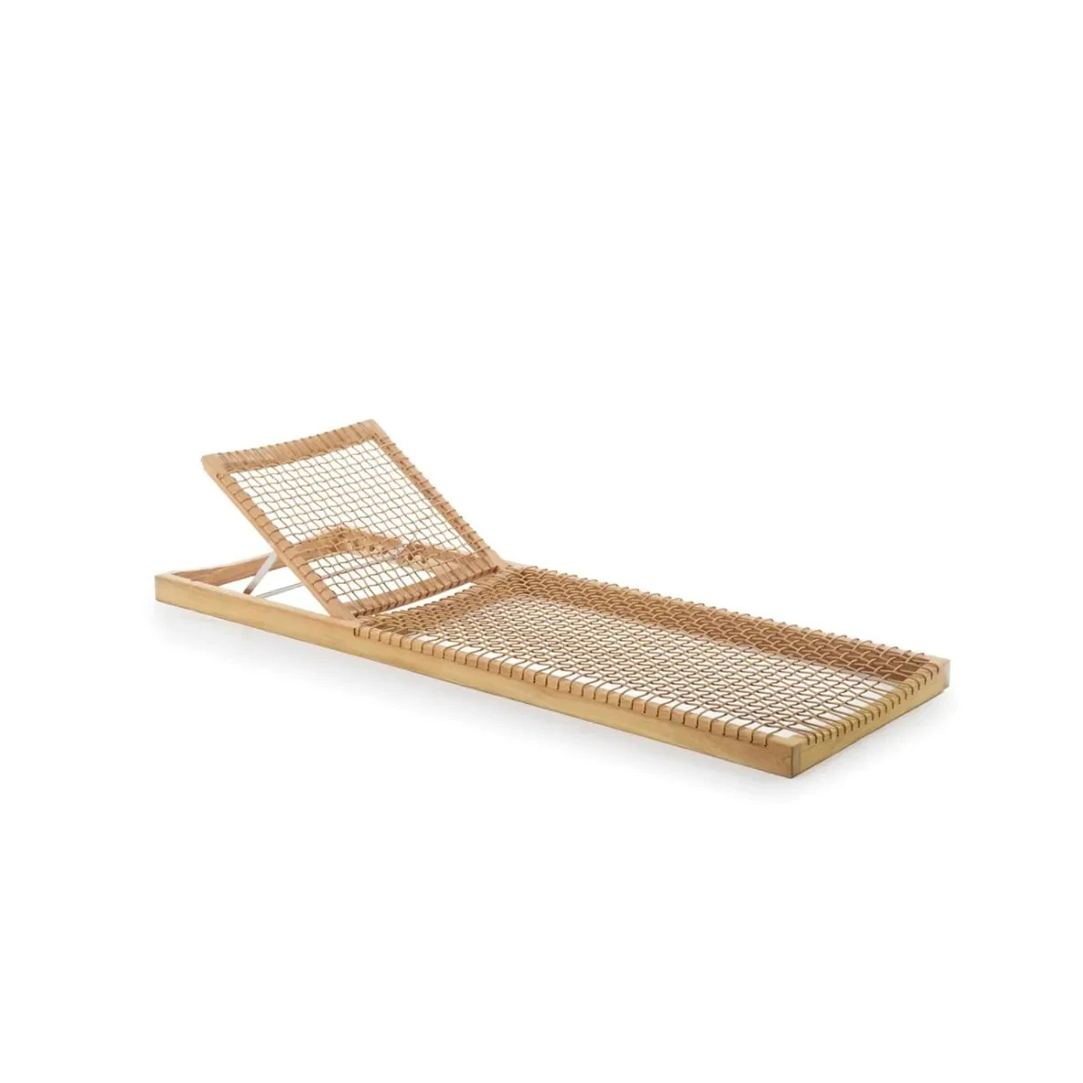 Chaise longue basse Synthesis Unopiù en teck et Waprolace élégante