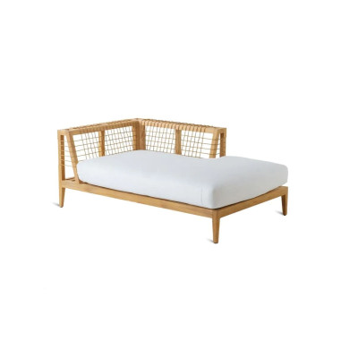 Chaise-Loungemodul links Synthesis - Eleganz aus Teakholz und WaProLace