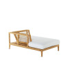 Right Chaise Lounge Module Synthesis by Unopiù in Teak Wood and Waprolace without Seat Cushion
