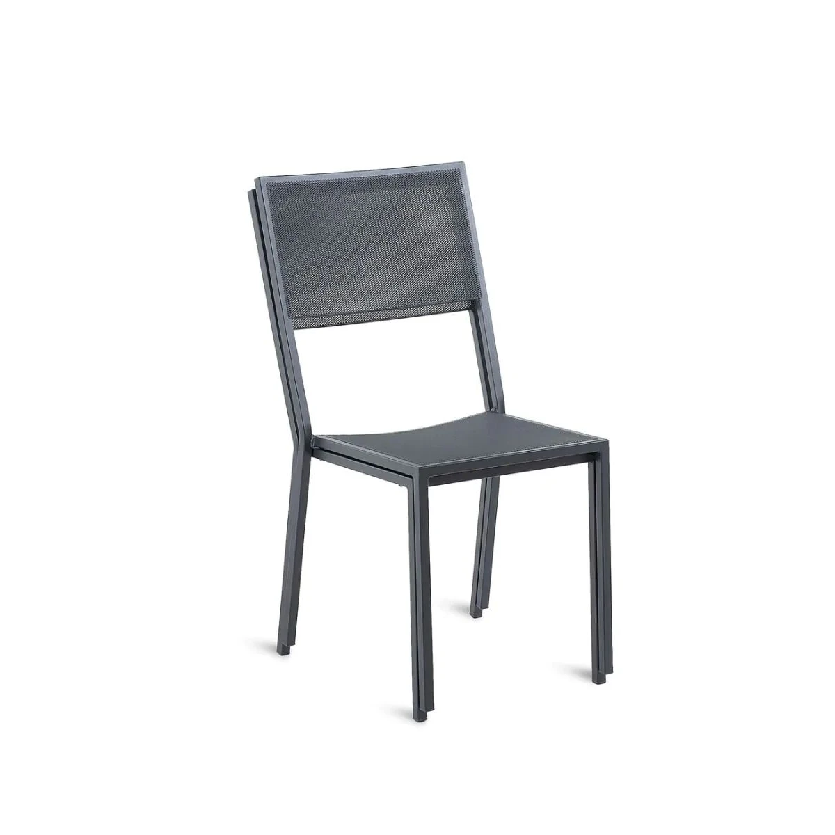 Unopiù Conrad iron stacking chair colour graphite