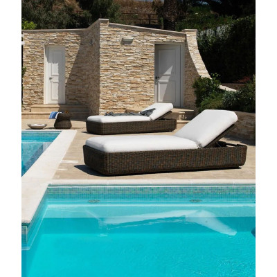Chaise longue Agorà Unopiù en marron tropical