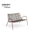 Unopiù Coco bench in metal and rope - graphite/beige