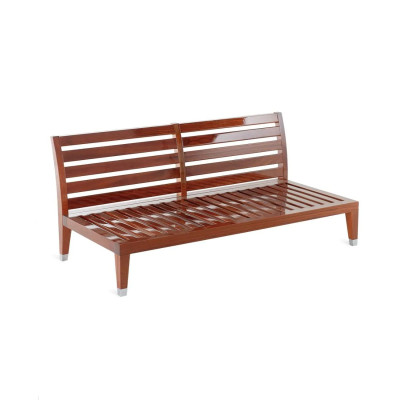 2-Seater Sofa C'est la vie in Polished Mahogany without Seat Cushions