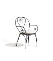Fauteuil de jardin Aurora de Unopiù en fer forgé sans coussin de siège
