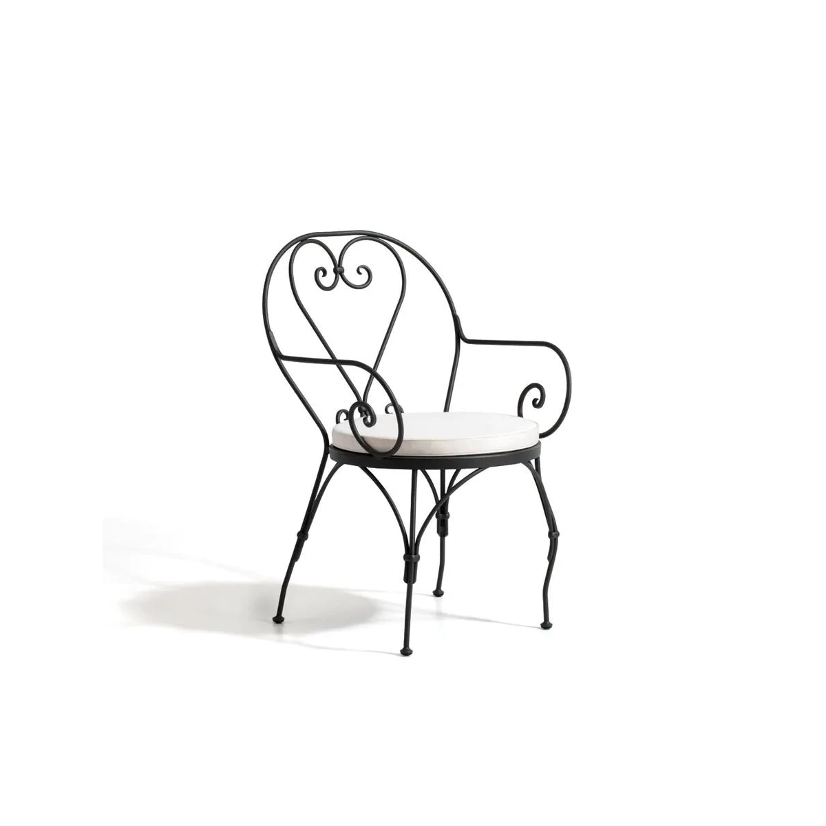 Elegant Wrought Iron Garden Armchair Aurora by Unopiù - No Cushion