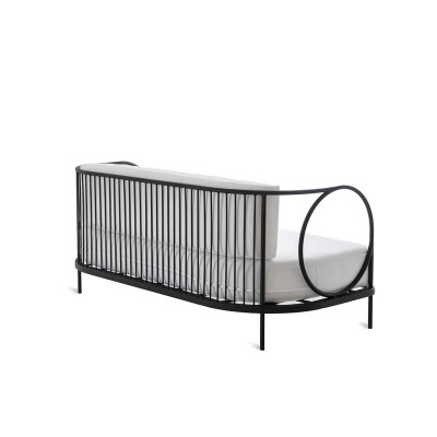 Ariete iron sofa in bronze without seat cushion