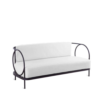 Ariete iron sofa in bronze without seat cushion