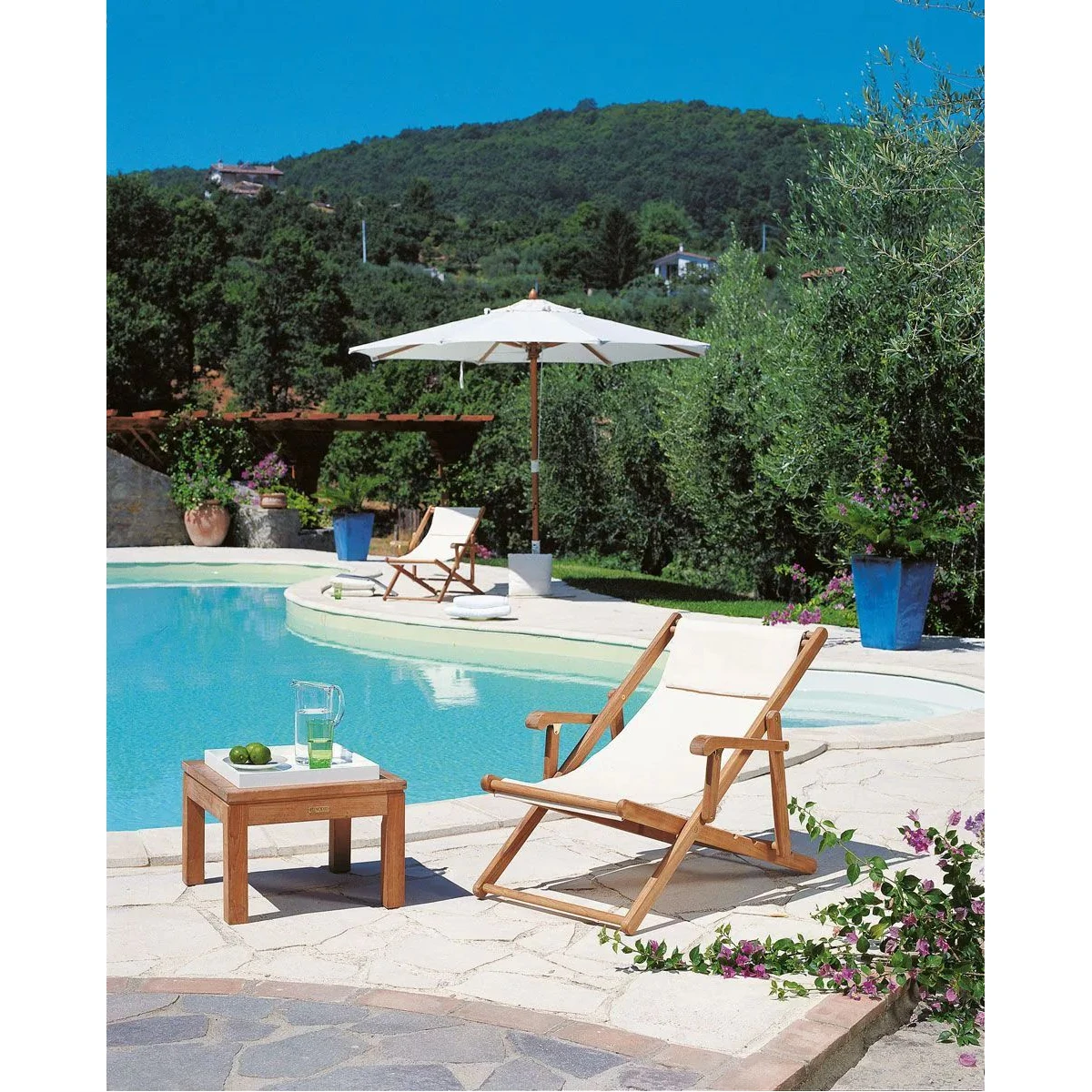 Clio folding deckchair with canvas