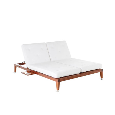 Double Lounger C'est la Vie in Polished Mahogany - No Cushions
