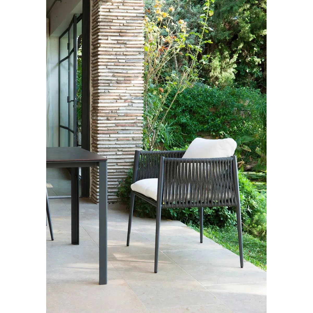 Stylish Armchair Luce Unopiù in Graphite Grey - No Seat Cushion