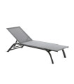 Lettino Panarea di Unopiù in alluminio grigio grafite