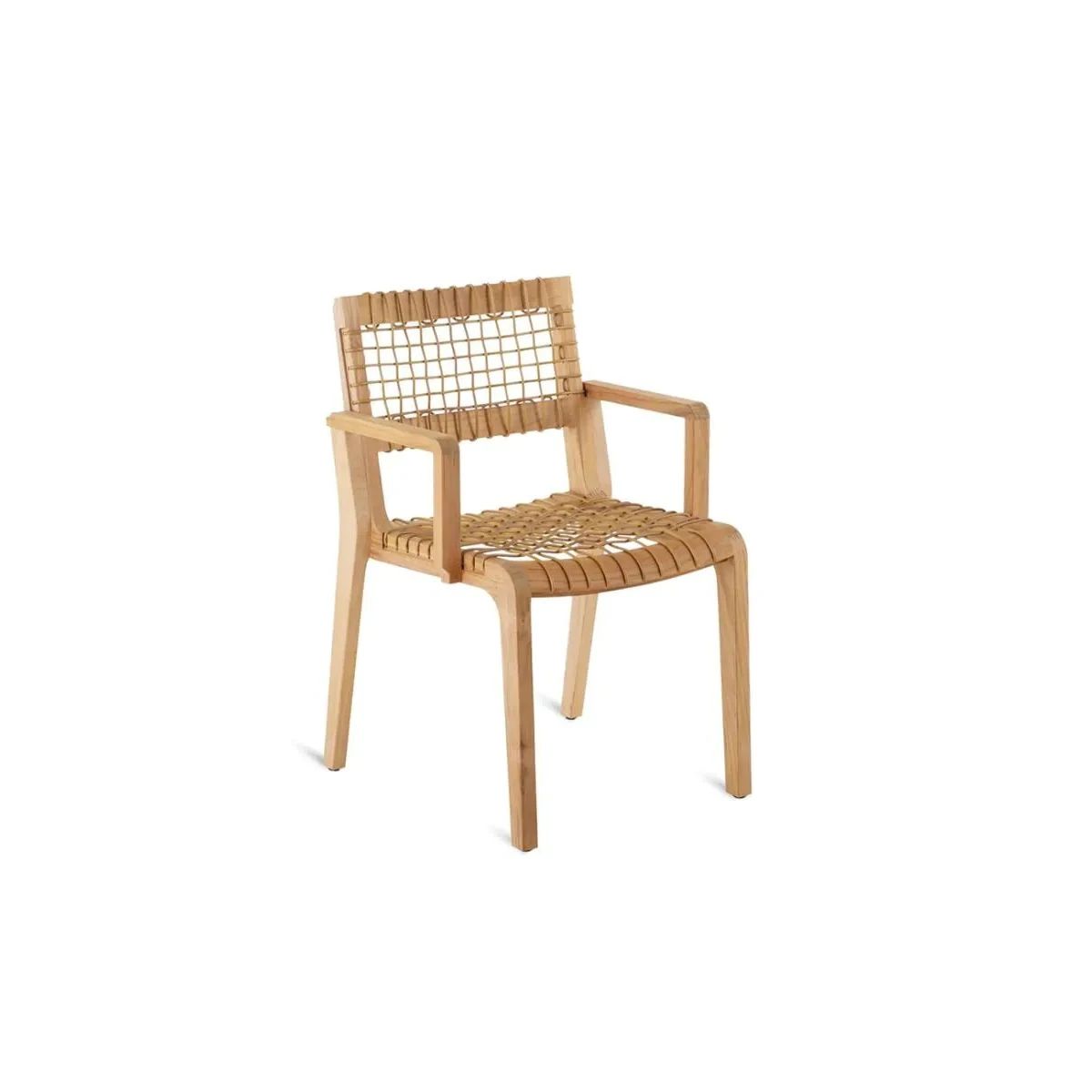 Fauteuil Synthesis Unopiù : Élégance en teck et Waprolace