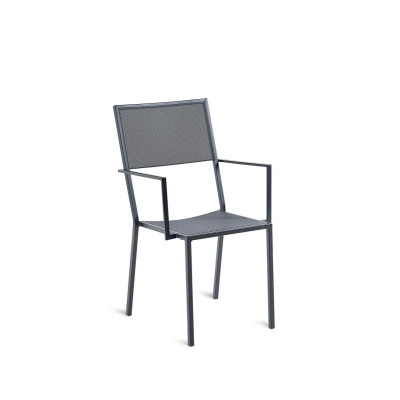 Unopiù Conrad iron stacking armchair colour graphite