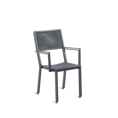 Poltroncina grafite Conrad Unopiù impilabile di ferro