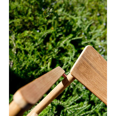 Poltrona in teak e corda Pevero di Unopiù senza cuscino seduta