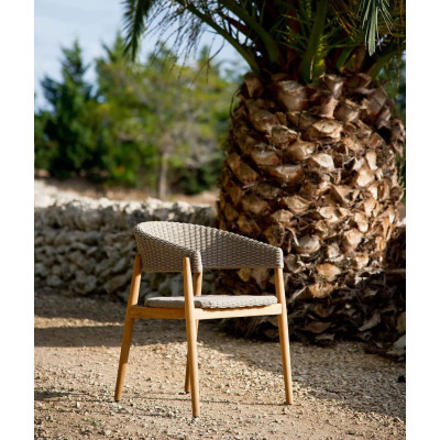 Petit fauteuil en teck et corde Pevero de Unopiù