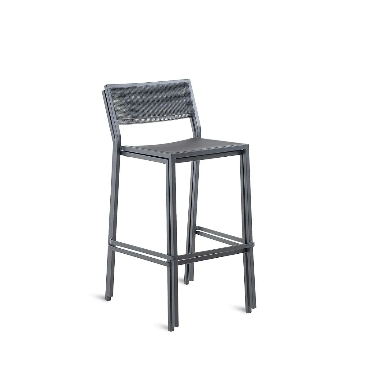 Unopiù Stool Conrad - Stackable Graphite Garden Furniture