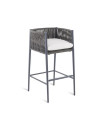 Tabouret de bar Luce Unopiù gris graphite sans coussin d'assise