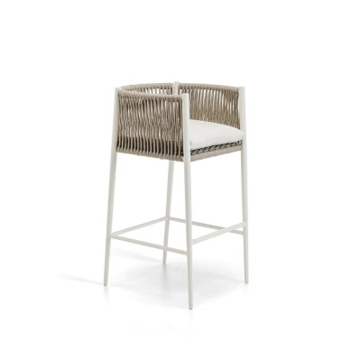 Luce Bar Stool Unopiù - Elegant White Ivory Design Without Cushion