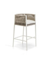 Tabouret de bar Luce Unopiù en ivoire blanc sans coussin d'assise