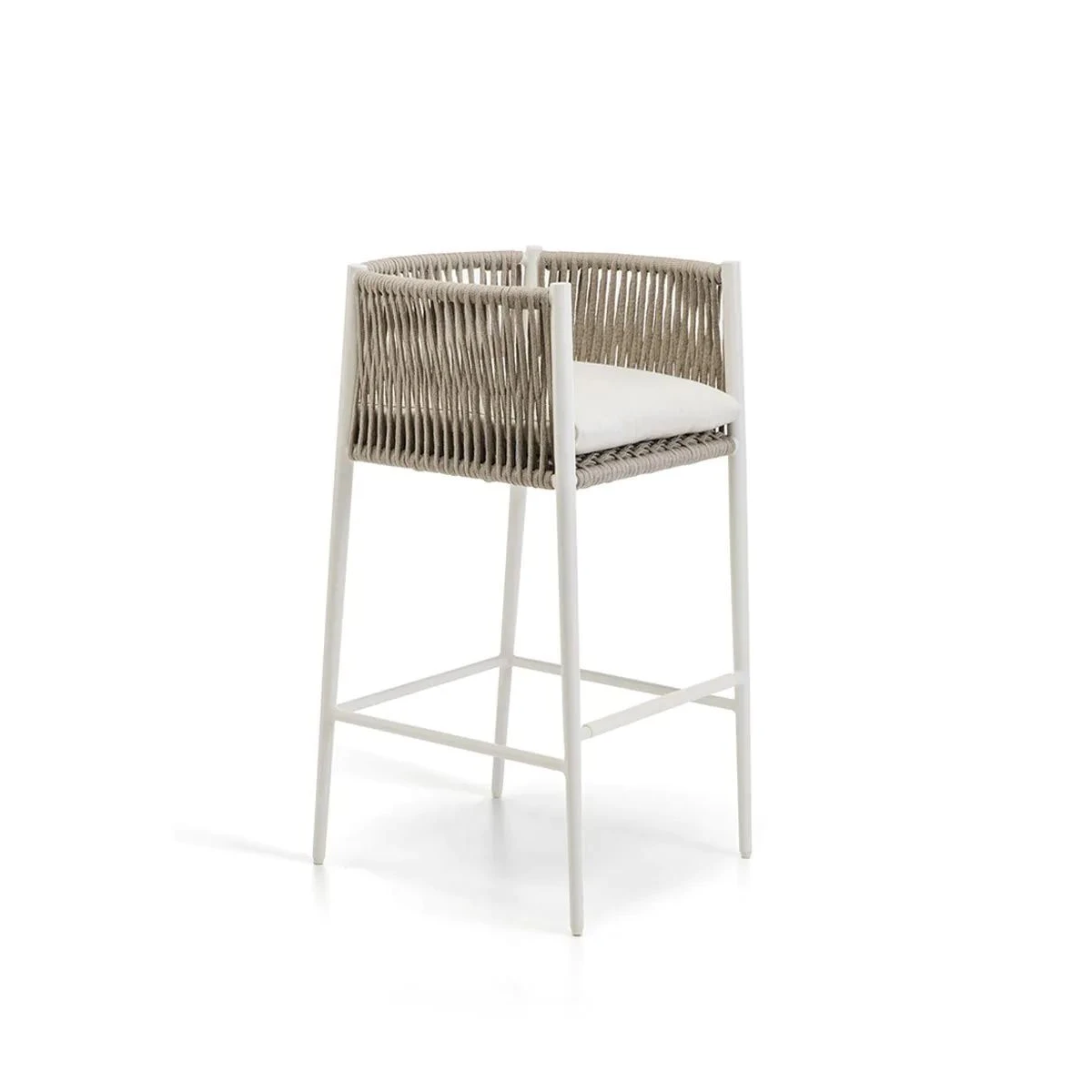 Tabouret de bar Luce Unopiù ivoire blanc sans coussin - Élégance moderne
