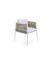 Luce Armchair Unopiù White Ivory without Seat Cushion
