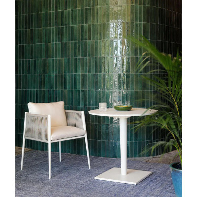 Luce Armchair Unopiù White Ivory without Seat Cushion