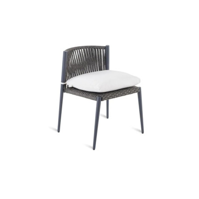 Luce Unopiù Graphite Gray Stackable Chair - No Seat Cushion