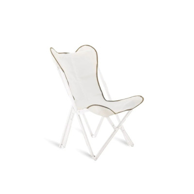 Toile en coton blanc fauteuil Emy