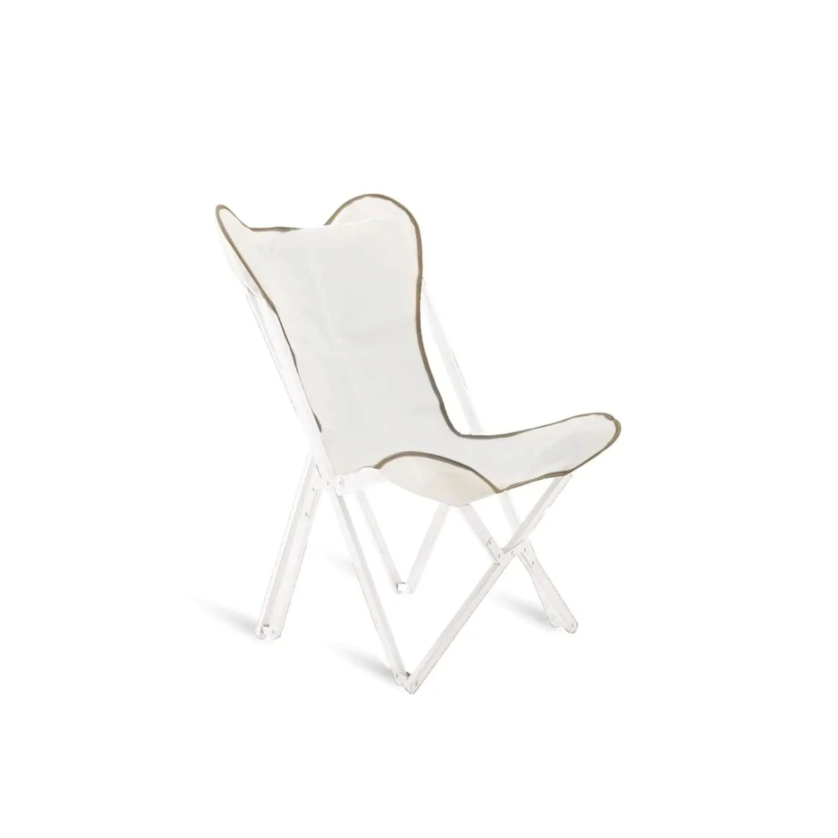 Toile en coton blanc fauteuil Emy