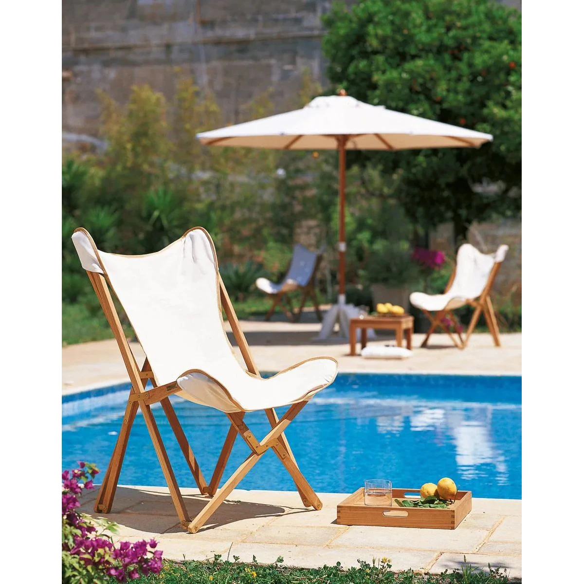 Toile en coton blanc fauteuil Emy