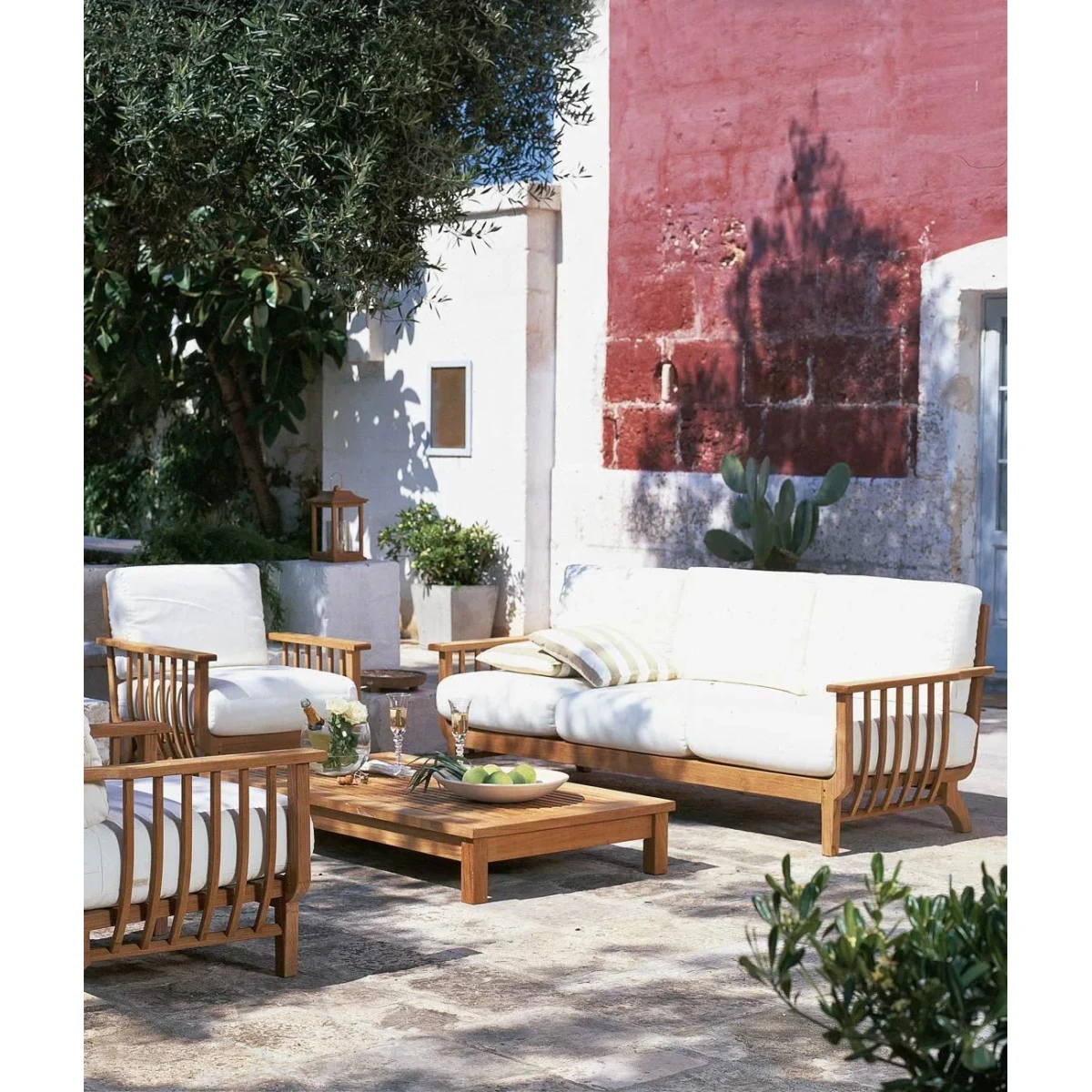 Sofa Chelsea 209 cm in Teak Wood - Without Seat Cushions