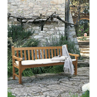 Divano Chelsea Unopiù in teak con cuscino, lunghezza 183 cm