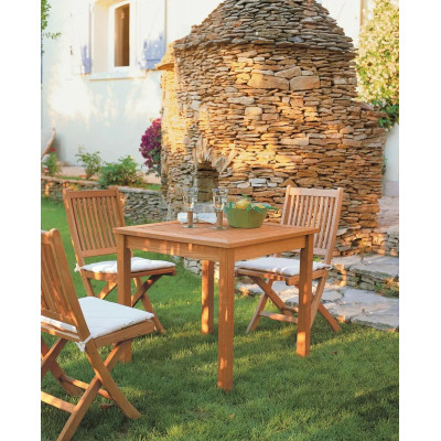 Milton square table in teak