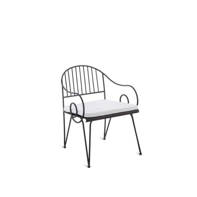 Ariete armchair in bronze iron without cushion