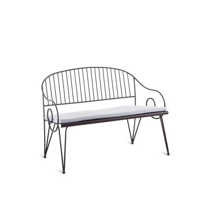 Iron bench Ariete in bronze without seat cushion