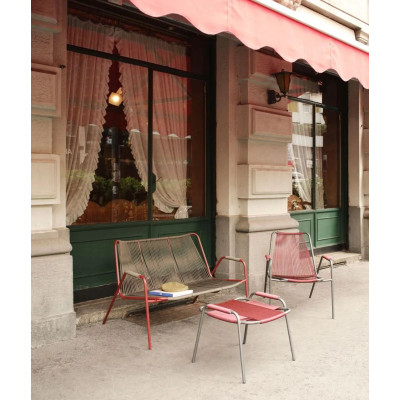 Unopiù Coco Armchair in steel and rope - syrah/dark chocolate