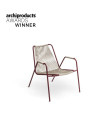 Unopiù Coco Armchair in steel and rope - syrah/dark chocolate