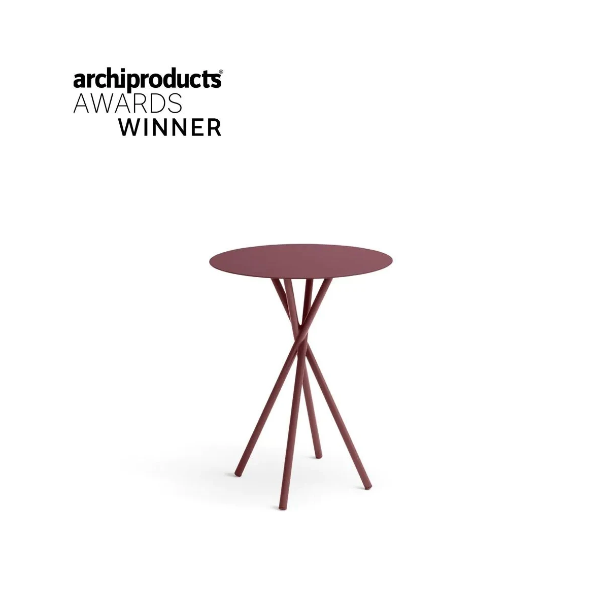 Table haute de jardin Coco Unopiù en acier - syrah - 60cm Ø