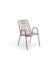 Unopiù Coco Armchair in steel and rope - syrah/ecrù