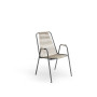 Unopiù Coco Armchair in steel and rope - graphite/beige