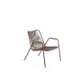 Unopiù Coco lounge armchair in metal and rope - syrah/fondant