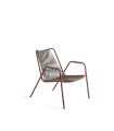 Unopiù Coco lounge armchair in metal and rope - syrah/fondant